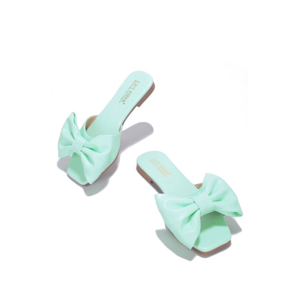 Cape Robbin Juju Sandals Slides for Women, Womens Mules Slip On Shoes with Bow